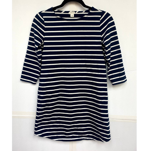 Crewcuts Navy and White Striped Kids Casual Dress - Picture 1 of 6